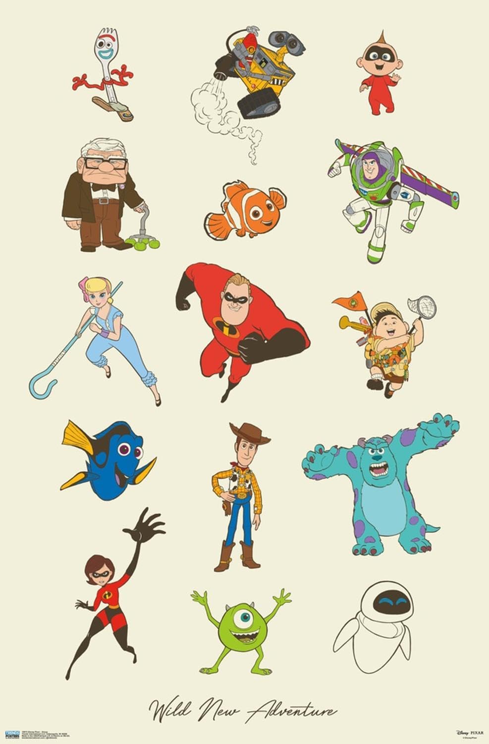Amazon.com: Disney Pixar - Group Wall Poster, 19L